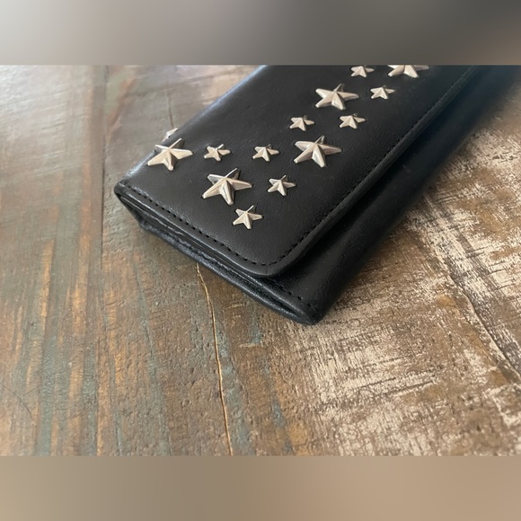 Jimmy Choo Black Wallet with Silver Stars - Picture 14 of 15